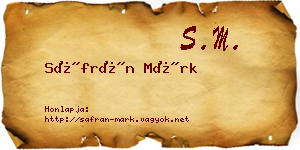 Sáfrán Márk névjegykártya